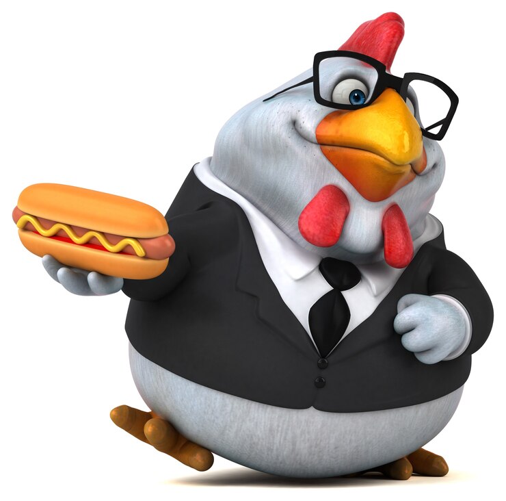 Foto frango divertido - personagem 3d