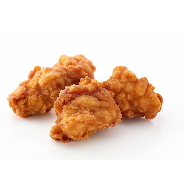Frango frito em fundo branco