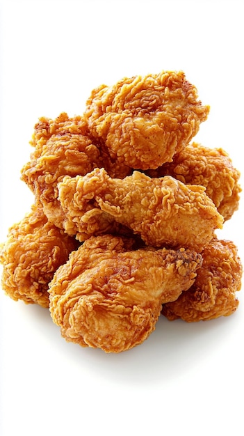 Frango frito isolado em fundo branco