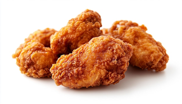 Frango frito isolado em fundo branco