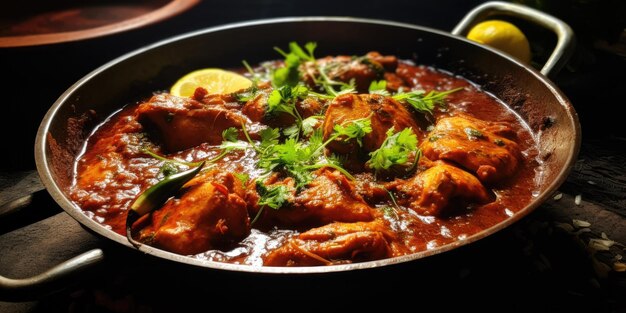 Frango karahi Gosht karahi Karahi Magia em uma cozinha tradicional Karahi Cozinhar frango ka