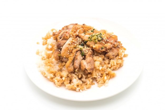 frango teriyaki com arroz coberto