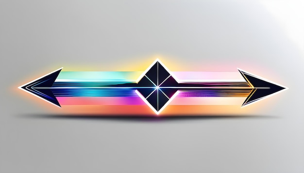 una franja colorida de líneas de color arco iris con un diamante negro en él