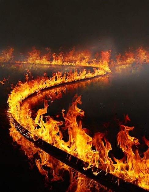 Franja de fuego con espacio libre para su texto