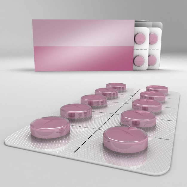 Una franja de pastillas 3D representación ilustración isométrica adecuada para su elemento de diseño