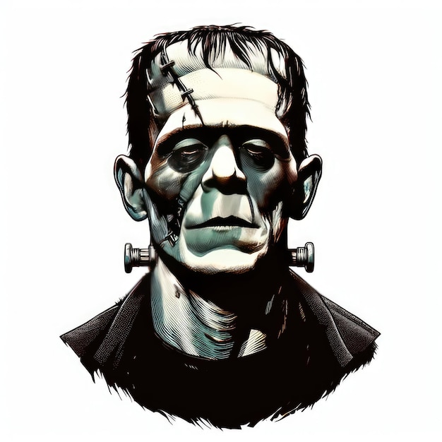 Frankenstein auf weißer Hintergrundillustration