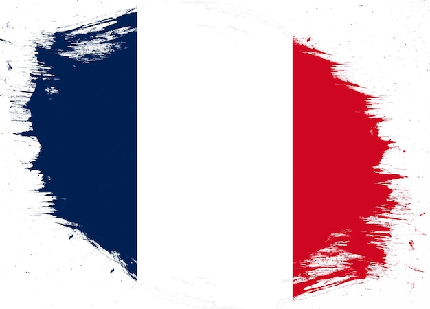 Frankreich-Flagge auf beunruhigtem Grunge-Bürstenhintergrund