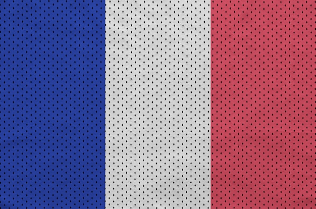 Frankreich Flagge gedruckt auf einem Polyester Nylon Sportswear Mesh Stoff