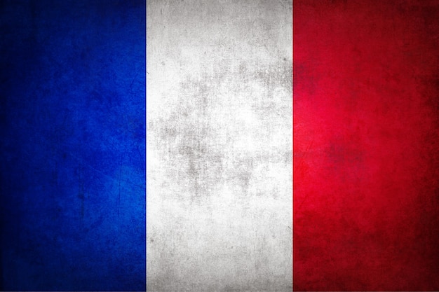 Frankreich-Flagge mit Grunge-Textur.