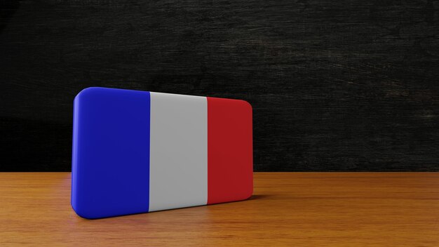 Frankreich quadratische Flagge 3D-Rendering