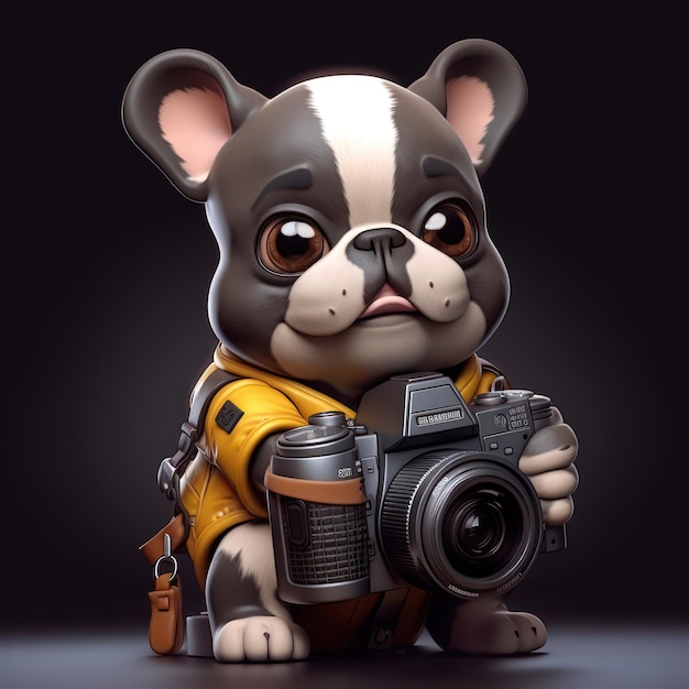 Französische Bulldogge Konzeptfotograf Generation AI Illustration