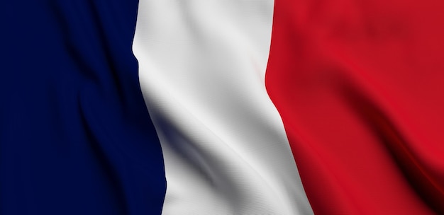 Französische Flagge 3D-Illustration
