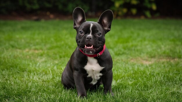 Foto französischer bulldog, 18 monate alt, sitzend