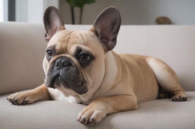 Französischer Bulldog in einem verträumten Schlaf