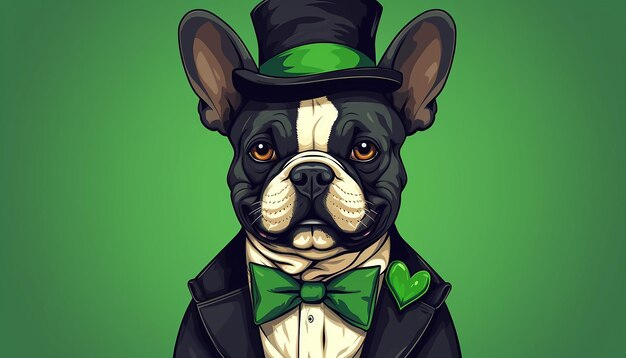 Französischer Bulldog St. Patrick's Day