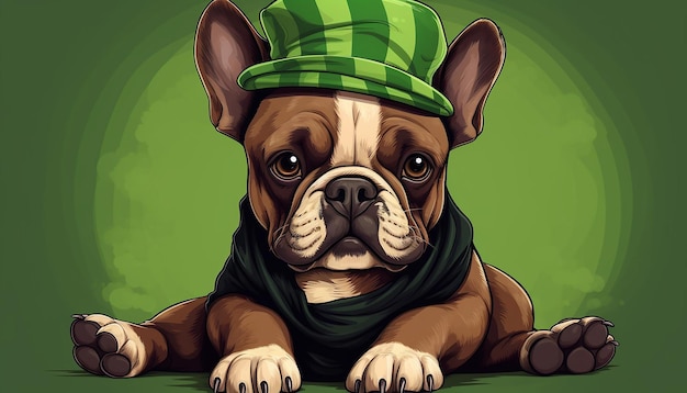 Französischer Bulldog St. Patrick's Day