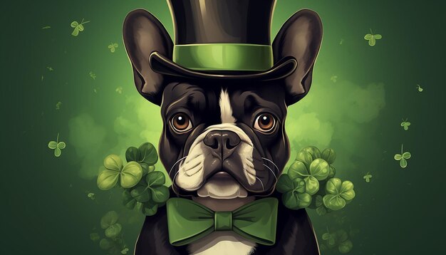 Französischer Bulldog St. Patrick's Day