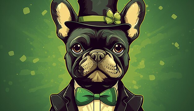 Französischer Bulldog St. Patrick's Day