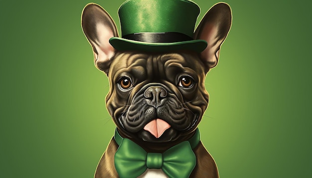 Französischer Bulldog St. Patrick's Day