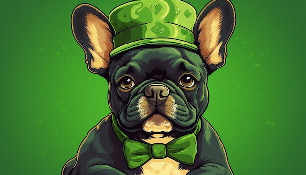 Französischer Bulldog St. Patrick's Day