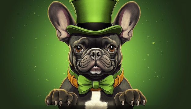 Französischer Bulldog St. Patrick's Day