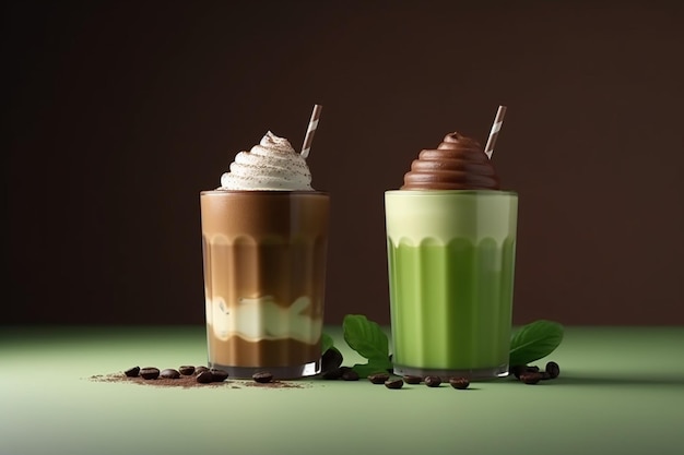 Frappuccino Bebida Chocolate Matcha Café Branco