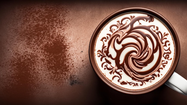 Frappuccino Kaffee Tasse Kaffee mit Sahne und Schokoladenflocken Generative KI