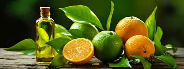 frasco com extracto de óleo essencial de laranja verde