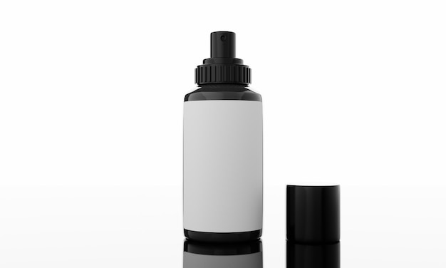 Foto frasco cosmético elegante 3d isolado no fundo branco para apresentação do produto ilustração do produto de renderização 3d