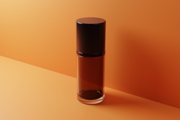 Frasco de perfume de renderização 3d elegante para maquete de marca