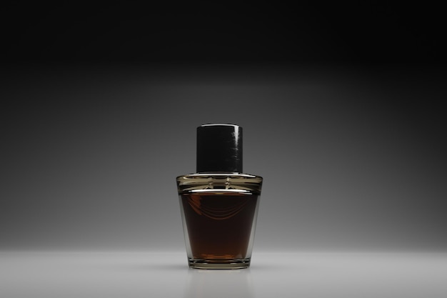 Frasco de perfume elegante no fundo de renderização 3d