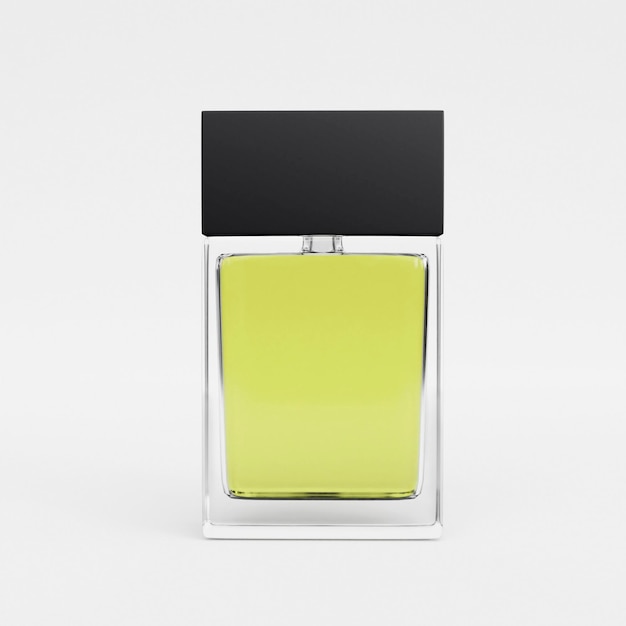 Foto frasco de perfume em uma renderização 3d de fundo branco