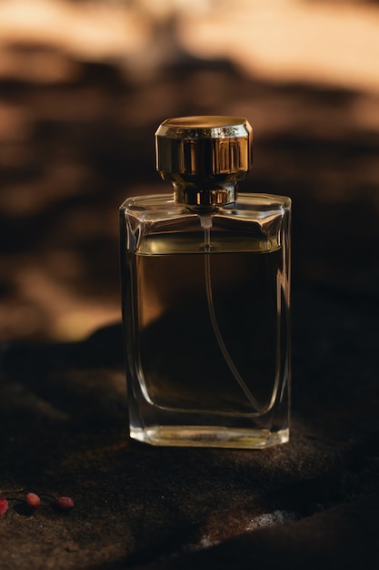 Frasco de perfume marrom