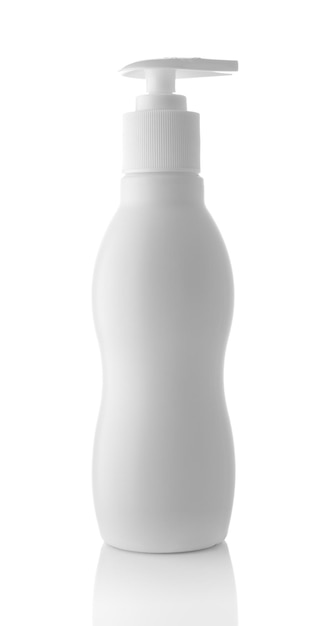 Foto frasco de spray redondo branco em branco