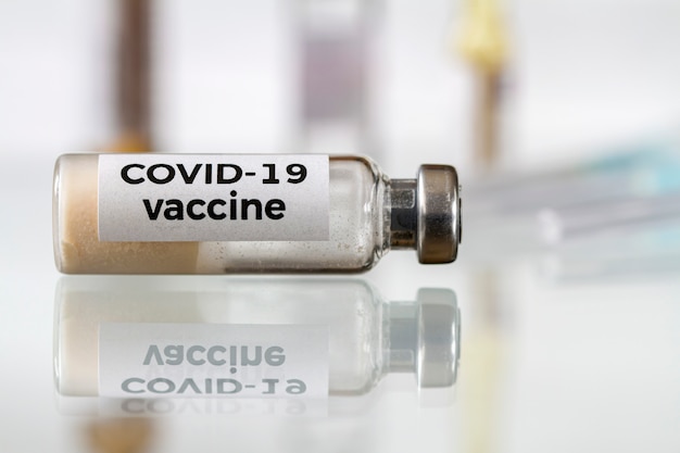 Frasco de vacina para proteger do Covid-19.