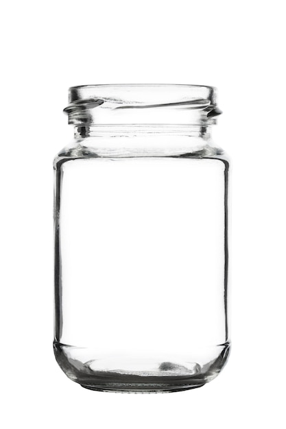 frasco de vidro para armazenamento e enlatamento sob a tampa com fio isolado em um fundo branco