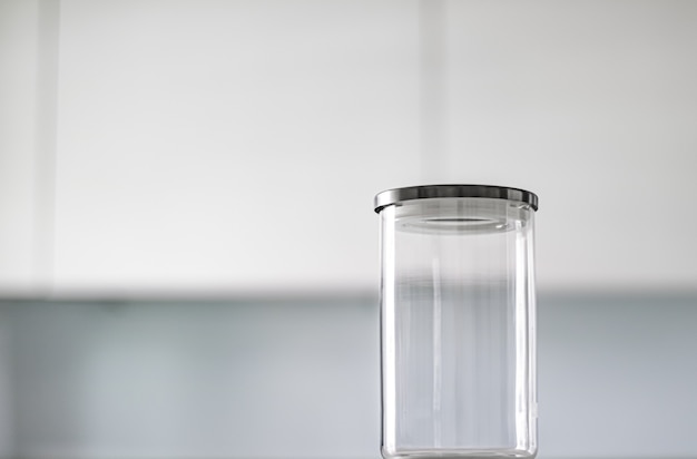 Frasco de vidro vazio para armazenamento de despensa de alimentos
