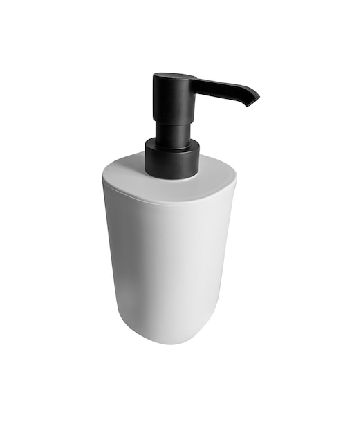 Frasco dispensador de cosméticos para sabonete líquido. frasco da bomba isolado no fundo branco