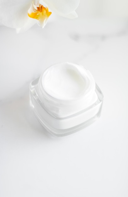 Frasco hidratante de creme facial e loção hidratante para cuidados com a pele de flor de orquídea e cosméticos antiidade de emulsão de elevação para marca de cuidados com a pele de beleza de luxo