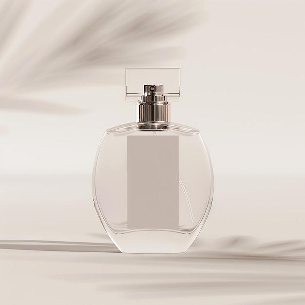 un frasco de perfume con un fondo blanco