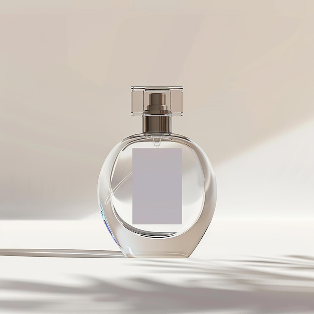 un frasco de perfume con un fondo blanco