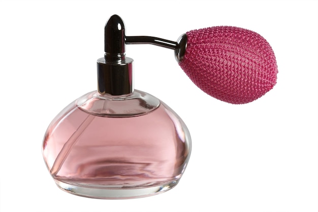 Frasco de perfume rosa