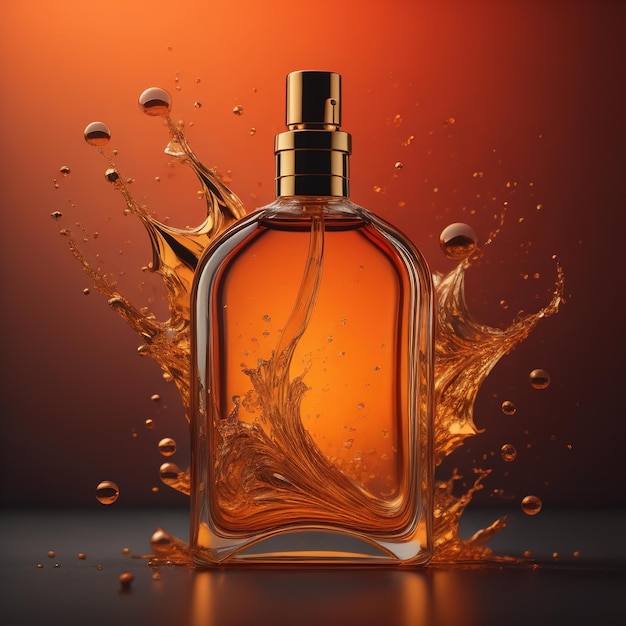 Frasco de perfume con splash