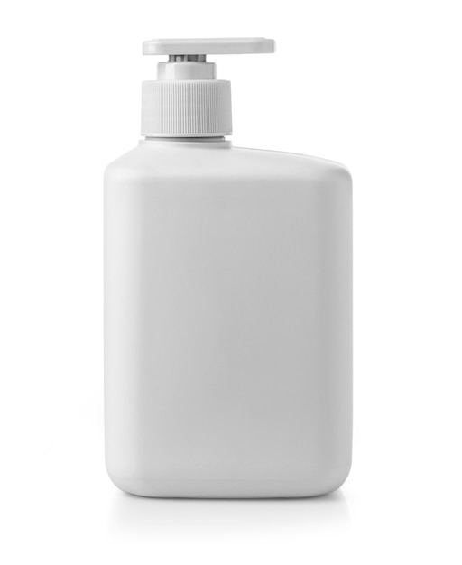 Frasco plástico com dispensador de sabonete líquido, xampu, gel de banho, loção, leite corporal.