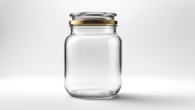 Foto frasco de vidrio aislado sobre un fondo blanco