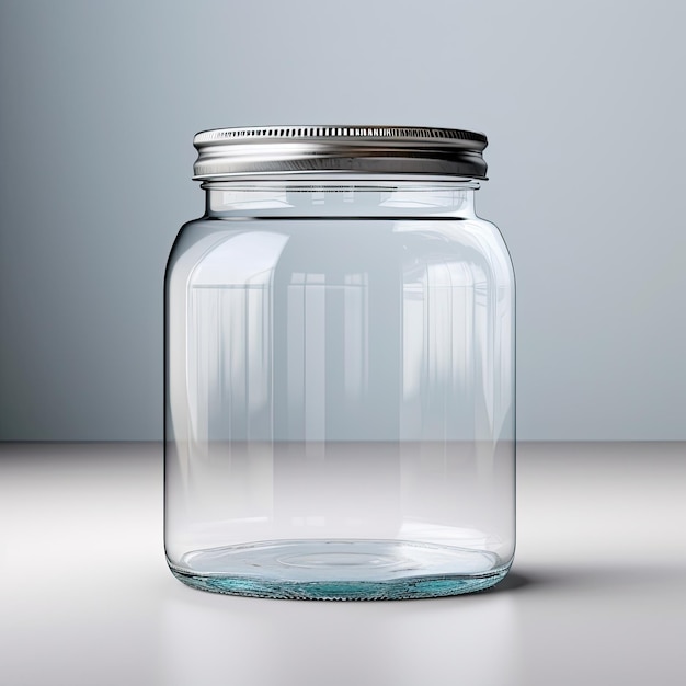 Frasco de vidrio transparente sin etiqueta