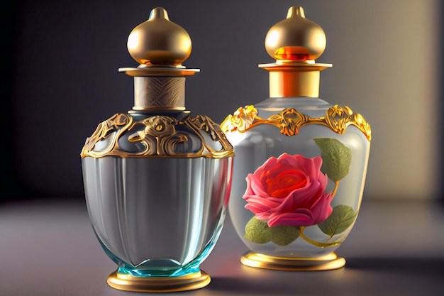 Frascos de perfumes aromáticos Frascos de fragrâncias Generative AIxA