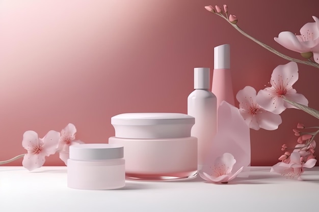 Frascos y frascos de vidrio Productos de belleza AI Generative