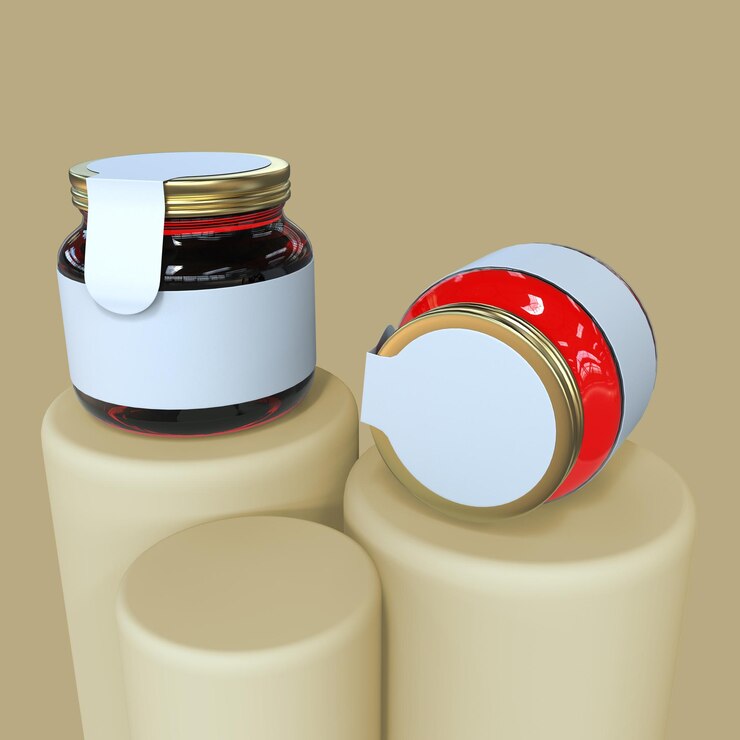 Frascos de vidrio vacíos de vector libre con diferentes formas con tapas de oro aisladas
