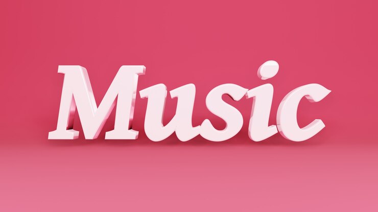 Foto frase musical e um slogan motivacional logotipo em 3d em um fundo branco uniforme com sombras